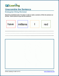 The activity is quite simple. Scrambled Sentences Worksheet K5 Learning