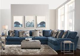 Picture Of Cindy Crawford Home Beverlywood Navy 5 Pc Sectional Living Room From Living Room Sets Sectional Living Room Sets Navy Living Rooms Blue Living Room