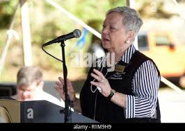 Ruth Dyal, Upper Cumberland Tourism Association executive director, speaks  about tourism and benefits of the lake during the 75th Anniversary  Commemoration of Dale Hollow Dam and Reservoir in Celina, Tenn., Oct. 19,