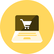 Excited young male model on top of cardboard box looking inside. Online Shopping Free Icon Of Kameleon Yellow Round