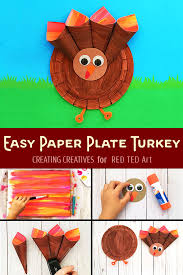 This fall break, plan lots of fun activities with these thanksgiving crafts for kids that include printables, art activities and toddlers and preschoolers will be amazed when they make these watercolor coffee filter turkeys. Paper Plate Turkey For Preschoolers Red Ted Art Make Crafting With Kids Easy Fun