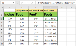 1 foot is equal to 12 inches How To Inches To Feet In Excel