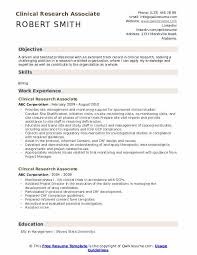 Setting up conference calls between the company's clients and research team. Clinical Research Associate Resume Samples Qwikresume