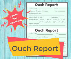 Ouch Report Daycare Printable Child Incident Report Etsy Starting A Daycare Childcare Center Ouch