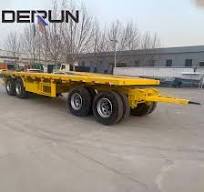 Heavy Duty Drawbar 3/4 Axles Full Flatbed Trailer Container ...