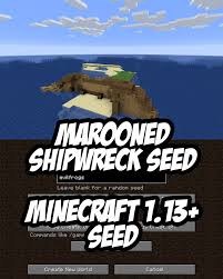 Marooned On A Survival Island With A Shipwreck Seed Evilfrogs Minecraft Seed Minecraft Survival Minecraft
