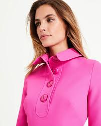 PHASE EIGHT Adie Button Detail Dress in Pink