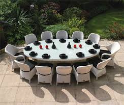 Place mats & cloth napkins are also available to complement your place setting. 12 Seat Outdoor Dining Set Off 61