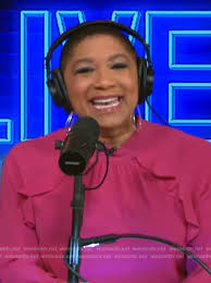 WornOnTV: Deja Vu's pink ruffle trim dress