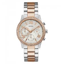 Rosefield women's watches our ladies watches are inspired by urban living in new york and amsterdam, and we offer a style for every occasion. Guess Ladies Solar Rose Gold Silver Watch Women S Watches From Faith Jewellers Uk