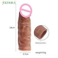 FXINBA 14cm Realistic Penis Sleeve Extender Cock Sleeve Extended Dick  Enlargement Reusable Condom Sex Product Toy For Men Couple|Pumps &  Enlargers| - AliExpress