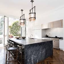 Large Black Marble Island Marble Kitchen Island Kitchen Marble Kitchen Design
