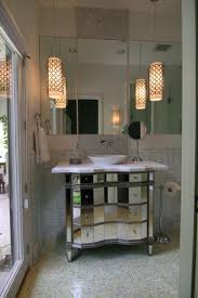 This beautiful master bath with tub and pendant lights with hanging glass includes perimeter recessed lighting in the ceiling, and pendant lighting with with the traditional tired out vanity bar light in mind, having two or three hanging pendant lights over bathroom vanity is a welcomed change. Pendant Light Over Vanity Ideas Photos Houzz