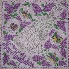 Vintage New Hampshire State Hanky Handkerchief Hankie Etsy Flower Handkerchief Vintage Handkerchiefs Vintage Tablecloths