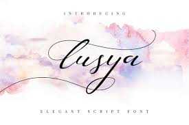 Lusya Elegant Script Font In Fonts On Yellow Images Creative Store