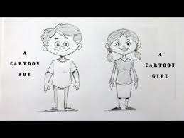 Since then, the number of cartoon boys and men has become too numerous to mention. How To Draw Cartoon Girl And Boy Drawing Tutorial Easy