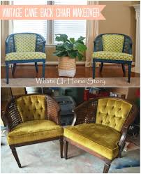 Cane Chair Makeover Reveal Whats Ur Home Story Reupholster Furniture Cane Chair Makeover Chair Makeover