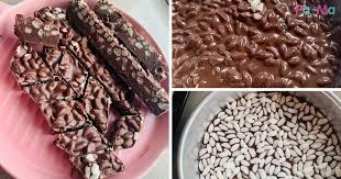 Campurkan coklat masakan dan thickened cream dalam satu bekas. Tak Payah Beli Buatkan Sahaja Anak Anak Coklat Bar Bubble Rice Potong Keping Keping Superb Pa Ma