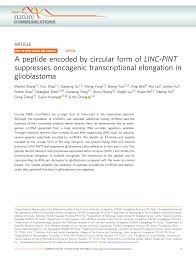Learn more about the pint. Pdf A Peptide Encoded By Circular Form Of Linc Pint Suppresses Oncogenic Transcriptional Elongation In Glioblastoma