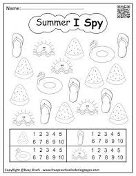 Set Of Summer I Spy Numbers Coloring Pages Abc Coloring Pages Preschool Coloring Pages Abc Coloring