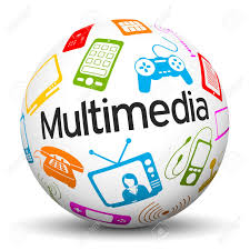 Multimedia is the field related to computer controlled integration of texts, (still or moving images) graphics, drawings, audio and animations. 3d Sphere On White Background With Different Colored Multimedia Icons And Text Label Stock Photo Picture And Royalty Free Image Image 46477219