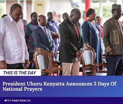 President uhuru kenyatta and raila odinga established the taskforce comprising adams oloo , agnes kavindu, senator amos wako, florence omose, saeed mwanguni, james matundura, major john seii, bishop lawi imathiu. President Uhuru Kenyatta Has Declared A Family Radio 316 Facebook