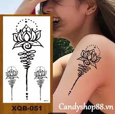 Hình xăm dán tattoo hoa sen XQB-51