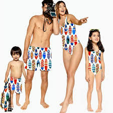 Family Matching Swimwear Printed Mommy And Me One Piece Swimsuit