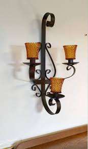 Wrought iron candle holders wall candle holders candle stand candlestick holders candlesticks candleholders candelabra art fer welding art wrought iron wall mounted candle holder | etsy. Wrought Iron Black Metal Wall Sconce Candle 3 Three Holder Etsy