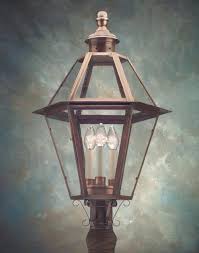 Antique vintage multi colored glass porch lantern light. Copper Outdoor Post Lanterns Lantern Colonial Williamsburg Lighting