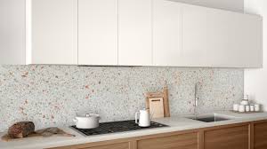 Terrazzio is an extremely durable, large, authentic terrazzo tile. Terrazzo Orange Pimp Your Kitchen