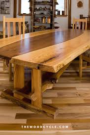 Red Oak And Walnut Live Edge Dining Table Live Edge Dining Table Live Edge Wood Dining Table Wood Slab Dining Table