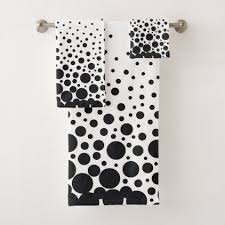 Black And White Polka Dot Hand Towels White Black Polka Dot Bath Towel Set Zazzle Com In 2020 Towel Set Bath Towel Sets Bath Towels