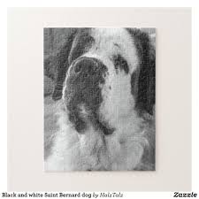 Black And White St Bernard Black And White Saint Bernard Dog Jigsaw Puzzle Zazzle Com St Bernard Dogs Bernard Dog Jigsaw Puzzles