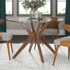 Mercury Row Mukai Upholstered Dining Chair Reviews Wayfair Glass Dining Table Decor Glass Round Dining Table Round Dining Table