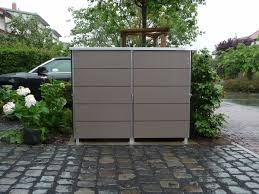 Mulltonnenbox Mullbox Aus Metall Oder Edelstahl Garten Q Gmbh Mulltonnenbox Mulltonnenhaus Box