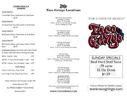 Ritz's lil fryer is located in springfield, il. Taco Gringo Menu In Springfield Illinois Usa
