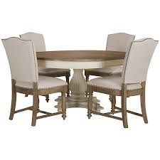 Coventry Two Tone Round Table 4 Upholstered Chairs Round Dining Table Sets Farmhouse Table Chairs Upholstered Chairs