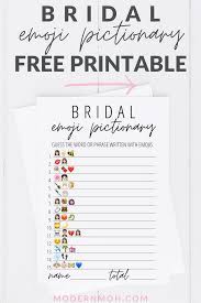 I have made this gave in 4 different designs and i am also providing a free printable answer key with this game. Bridal Emoji Pictionary Free Printable Bridal Shower Games Free Printables Wedding Shower Games Bridal Shower Printables