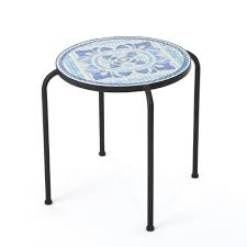Noble House Callie Round Metal Outdoor Side Table Metal Outdoor Side Table Outdoor Side Table Patio Side Table