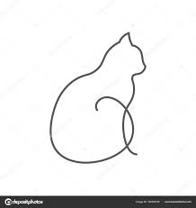 Drawing cat for the coloring book for adults. Image Result For One Line Cat Cat Tattoo Simple Animal Line Drawings Simple Line Drawings