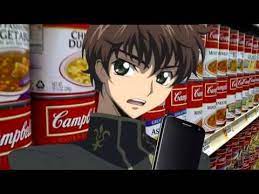 The caller needs the help of his friend, who says he's busy buying clothes, but can't find anything except for soup. Code Geass Soup Store Anime Memes Funny Anime Funny Anime