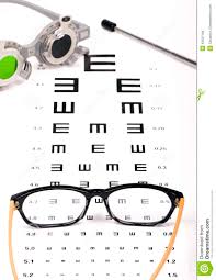 Optometrist Chart And Glasses Stock Photo Image Of