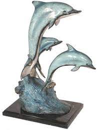 Free shipping free shipping free shipping. Three Dolphins Statue Bronze On Marble Base Bronze 94126 Dolphins Dolphin Decor Dolphin Wall Art