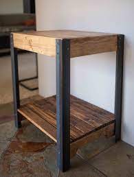 There weren't many screws in each leg, maybe 4 in each. Pallet Wood Side Table With Metal Legs And Lower Shelf Etsy Wooden Pallet Furniture Side Table Wood Furniture Projects