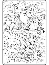 Kid gift printable s christmasf7d6. Surfing Santa And Reindeer Coloring Page Crayola Com