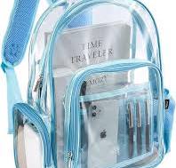 ProCase Klarer Rucksack Plastik Schulrucksack Schultasche,Transparent  Wasserdicht Durchsichtig Strapazierfähige PVC-Buch-Tasche Clear Backpack  für ...