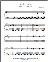 Arab Dance From The Nutcracker For Intermediate Piano Free Christmas Piano Sheet Music Sheet Music Piano Sheet Music Classical
