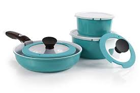 Amazon Com Neoflam Midas Plus 9 Piece Ceramic Nonstick Cookware Set With Detachable Handle Emerald G Ceramic Nonstick Cookware Nonstick Cookware Cookware Set