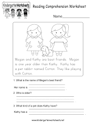 reading comprehension worksheet free kindergarten english worksheet for kids